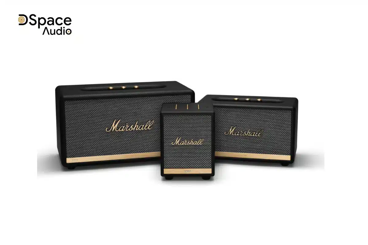 Với kích thước 168 x 128 x 123mm (HWD), loa Marshall Uxbridge Voice chỉ lớn hơn dòng loa Sonos một chút.