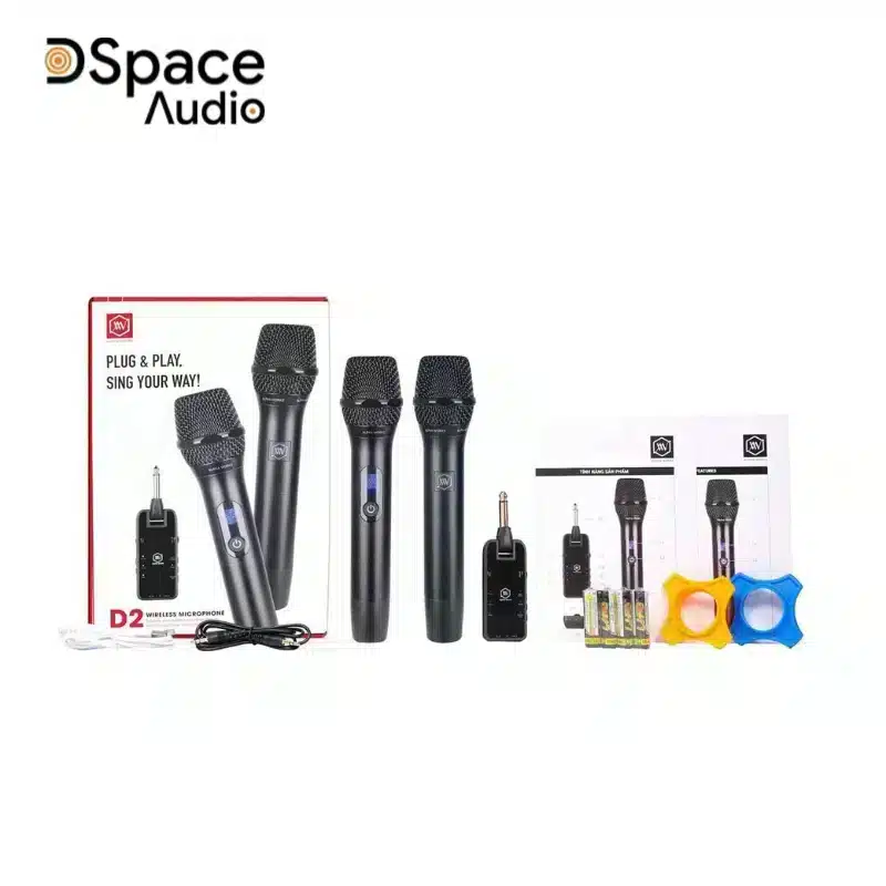 Micro không dây ALPHA WORKS D2 gồm bộ thu phát tín hiệu, hai micro cầm tay và được chế tác từ chất liệu kim loại. Bên ngoài phủ lớp sơn tĩnh điện chống bám bụi, vân tay mang đến sự bền bỉ khi sử dụng, những ưu điểm trên tạo cho micro không dây ALPHA WORKS D2 sự bền bỉ, mạnh mẽ. Dáng mic được hãng gia công thon gọn, dễ dàng cầm tay, đi cùng tông màu đen sang trọng, Alpha Works D2 chinh phục người dùng với thiết kế đầy tối ưu và tinh tế.